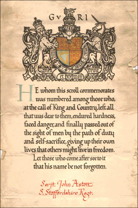 Aston John Death Plaque Scroll 700