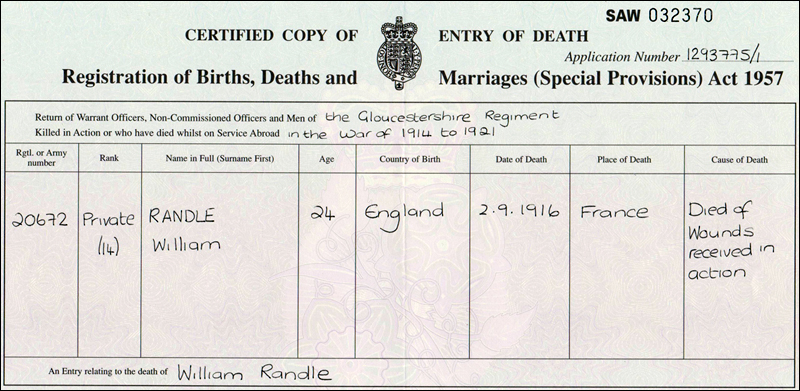 Randle William Death Certificate 96